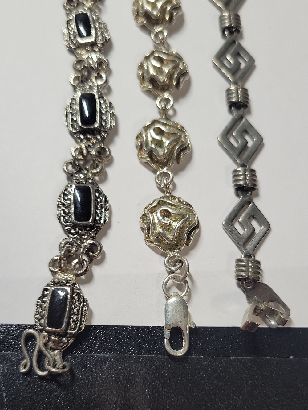 Silver-Tone Black Accent Women's Bracelet - Classic Elegance